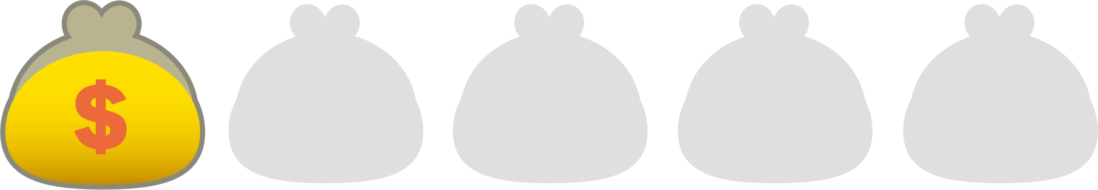 5点満点中の1点